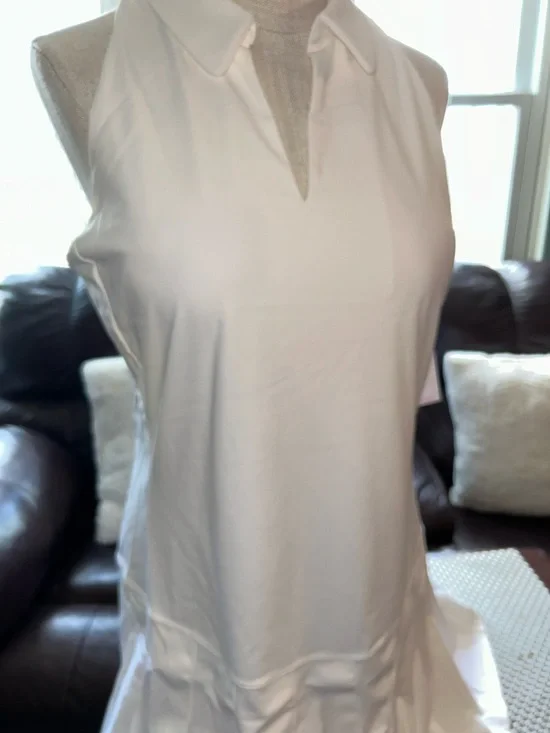 Lilly Pulitzer White Sleeveless Tennis Dress with Pleated Skirt& Shorts Size L - Picture 11 of 14